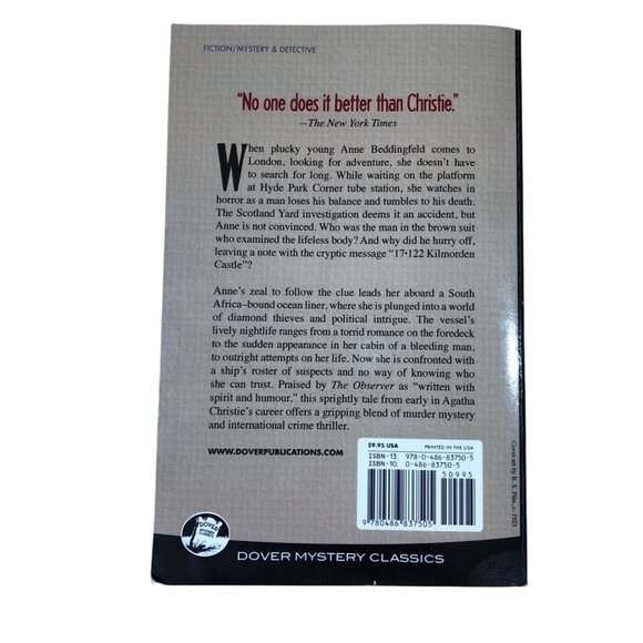 The Man In The Brown Suit By Agatha Christie Paperback Dover Mystery Classics Ed - Picture 2 of 8